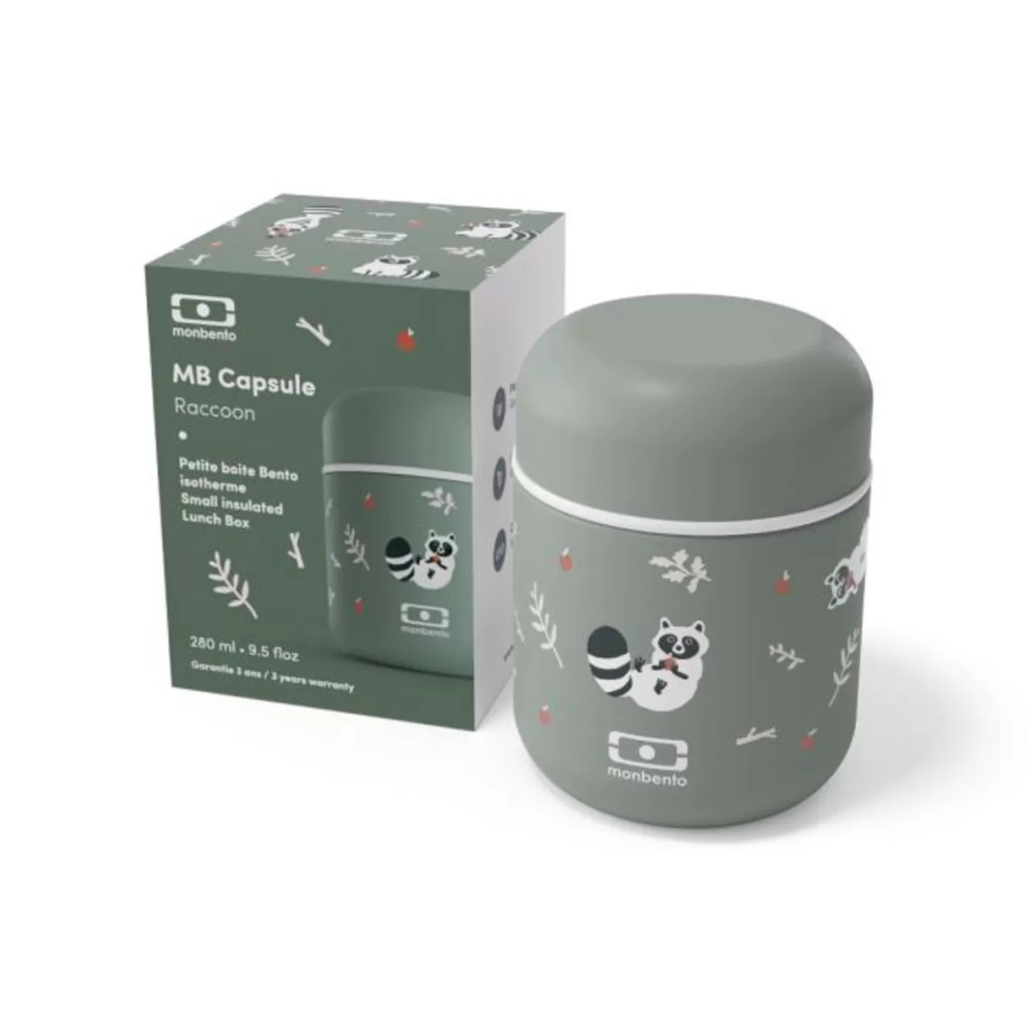 mb_capsule_vert_raccoon_4.webp Monbento Mb Capsule Vert Raccoon> Mb Capsule Lunch Box Isotherme 280Ml