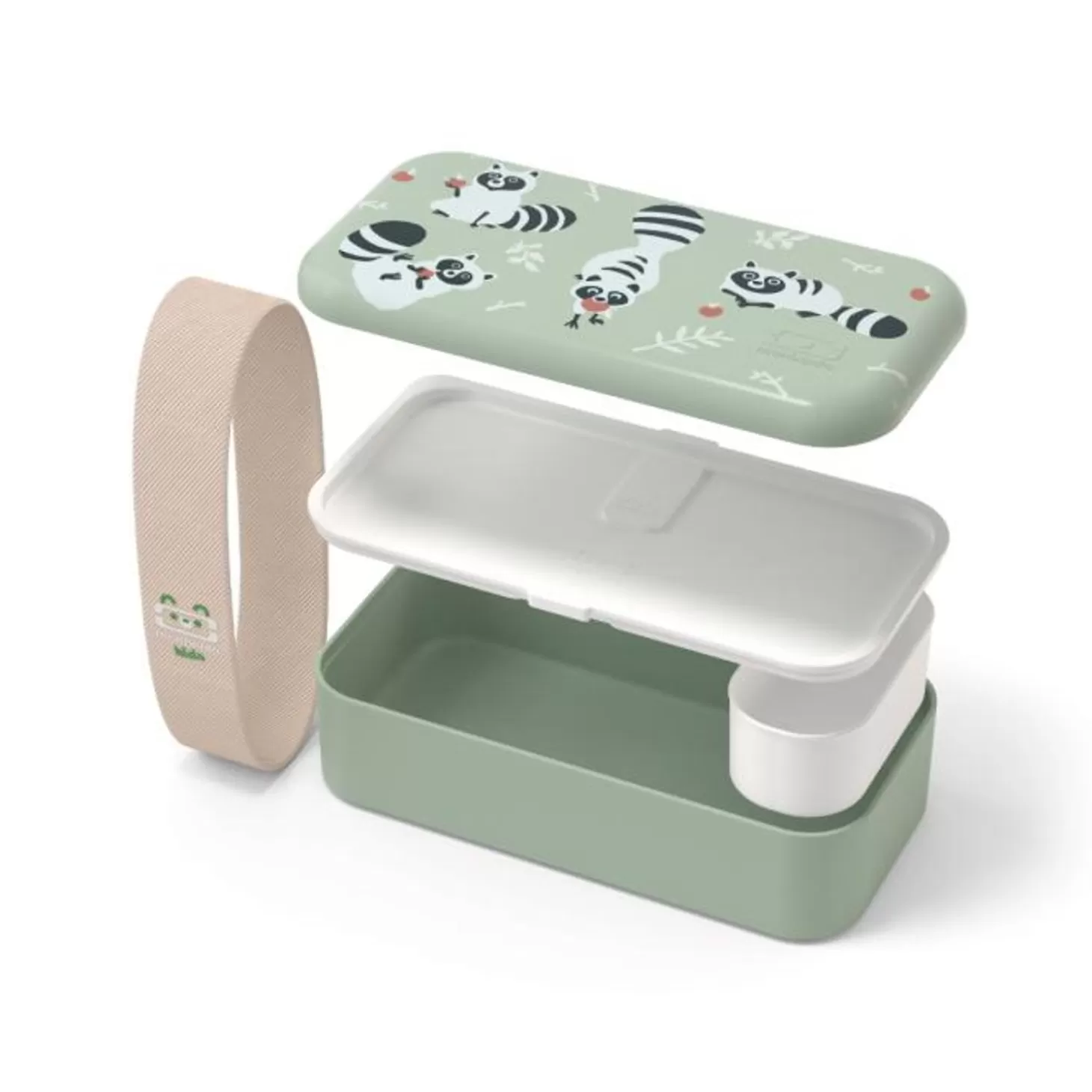 mb_foodie_vert_raccoon_3.webp Monbento Mb Foodie Vert Raccoon> Mb Foodie Bento Enfant 500Ml