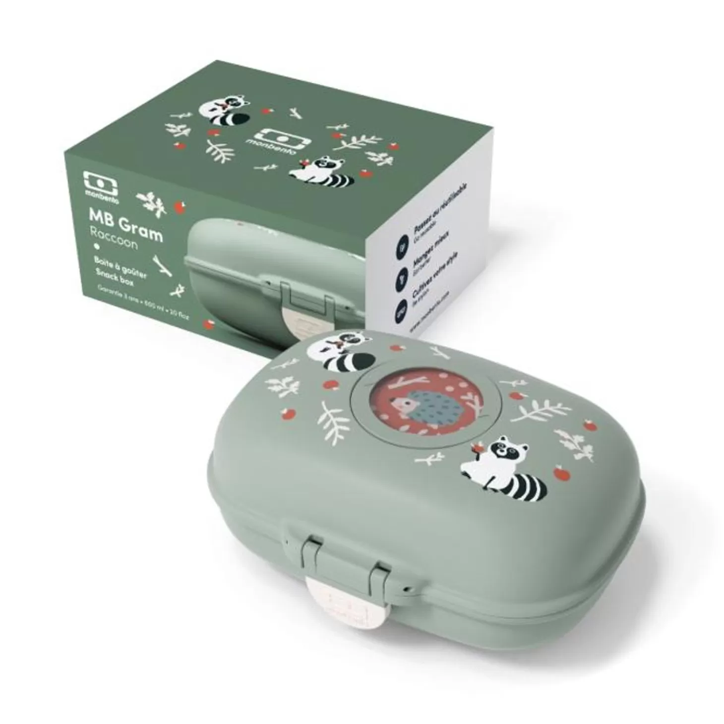 mb_gram_vert_raccoon_5.webp Monbento Mb Gram Vert Raccoon> Mb Gram Boîte À Goûter 600Ml