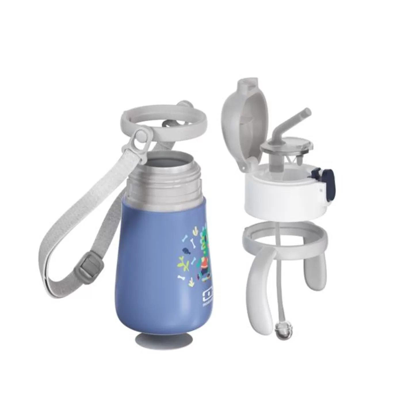 mb_stram_bleu_dino_5.webp Monbento Mb Stram Bleu Dino> Mb Stram Gourde Isotherme Avec Paille 36Cl