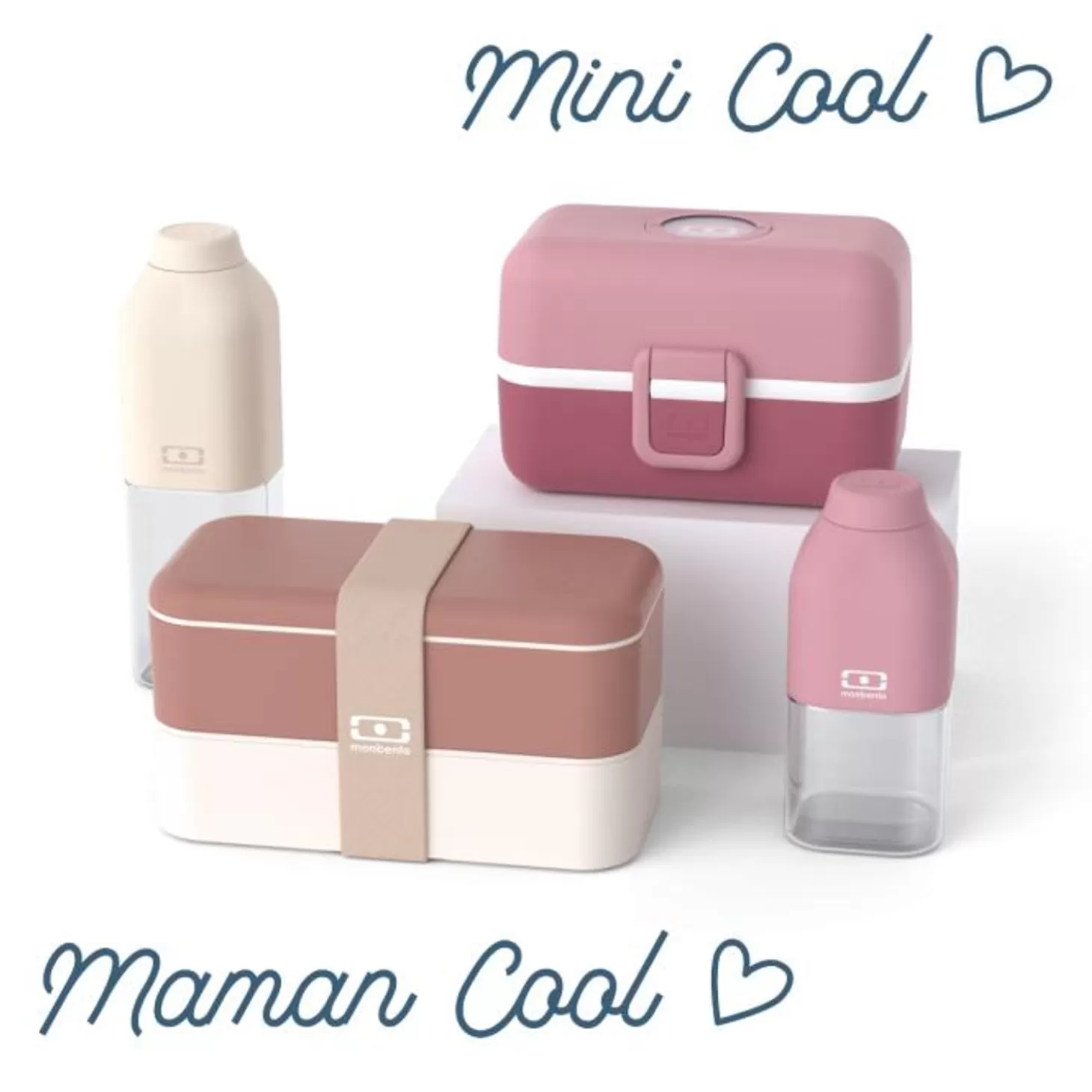 Monbento Set Lunch Box Parent/Enfant Rose "Maman Cool/Mini Cool"> Parents / Enfants